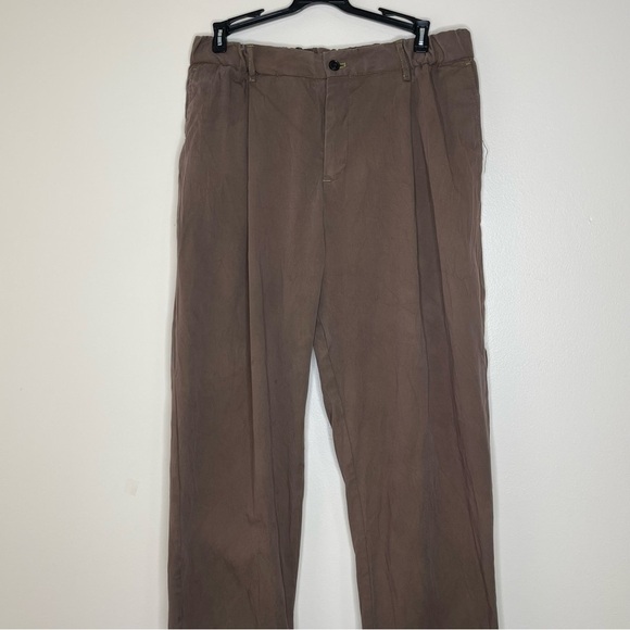 ZARA Brown Straight Leg Pants US XL - Picture 3 of 6
